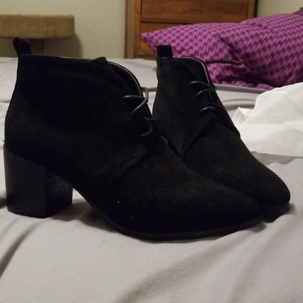 Black suede boots